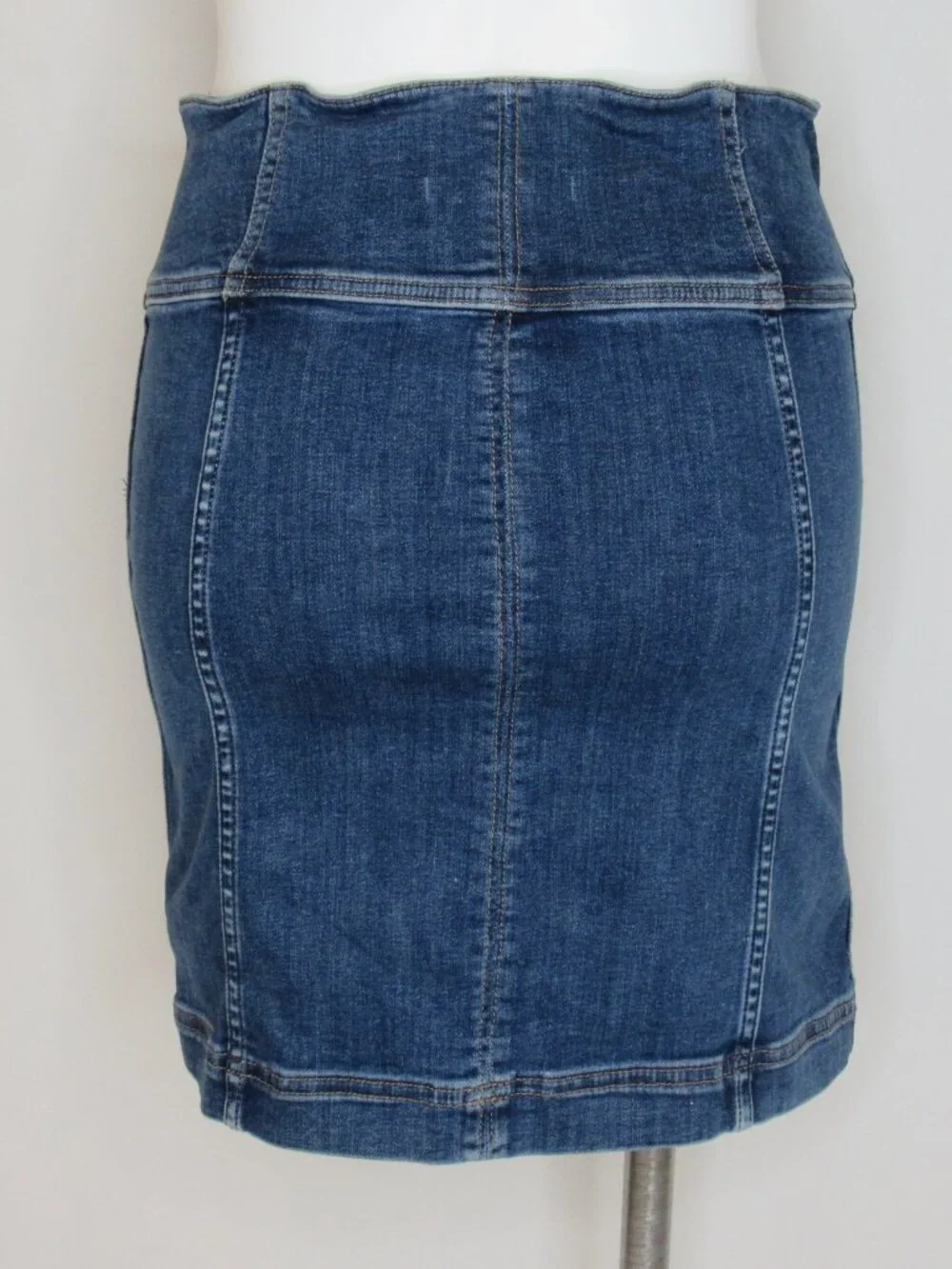 Free People Modern Femme Corset Lace Up Stretch Denim Mini Skirt Women's 8